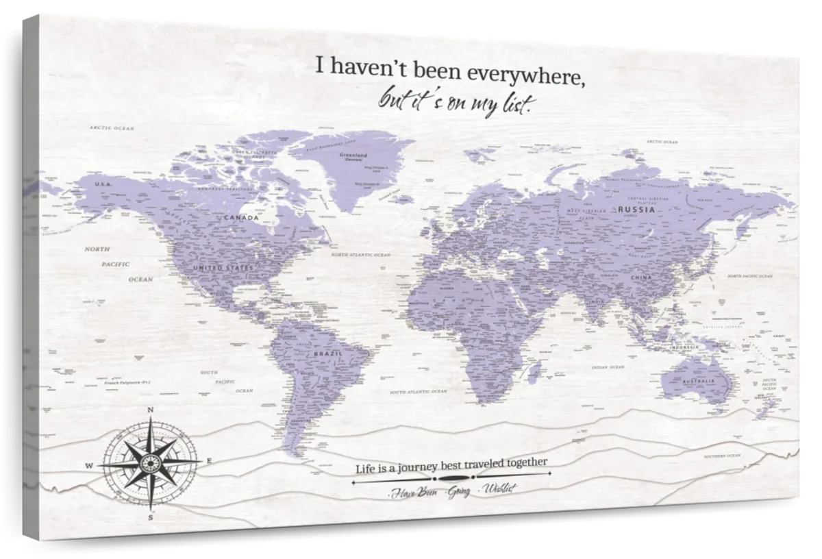 On My List Push Pin World Map 1