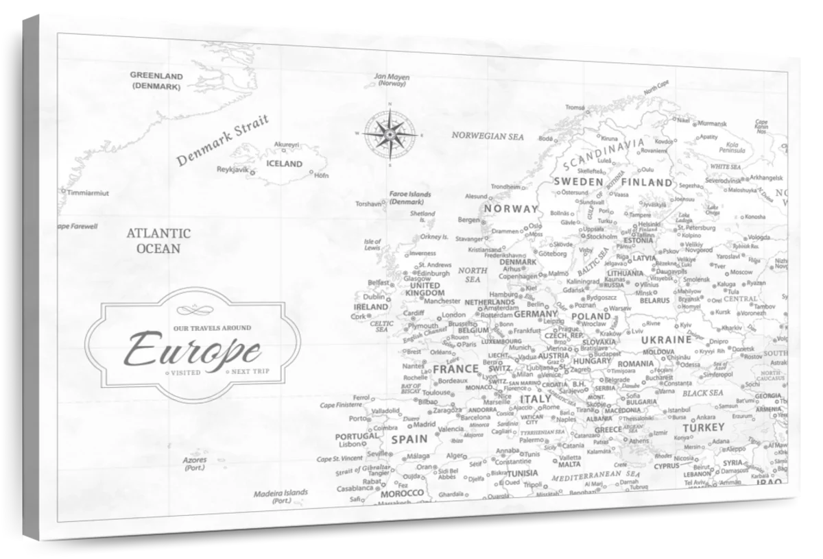 Our Adventures Around Europe Push Pin Map 1