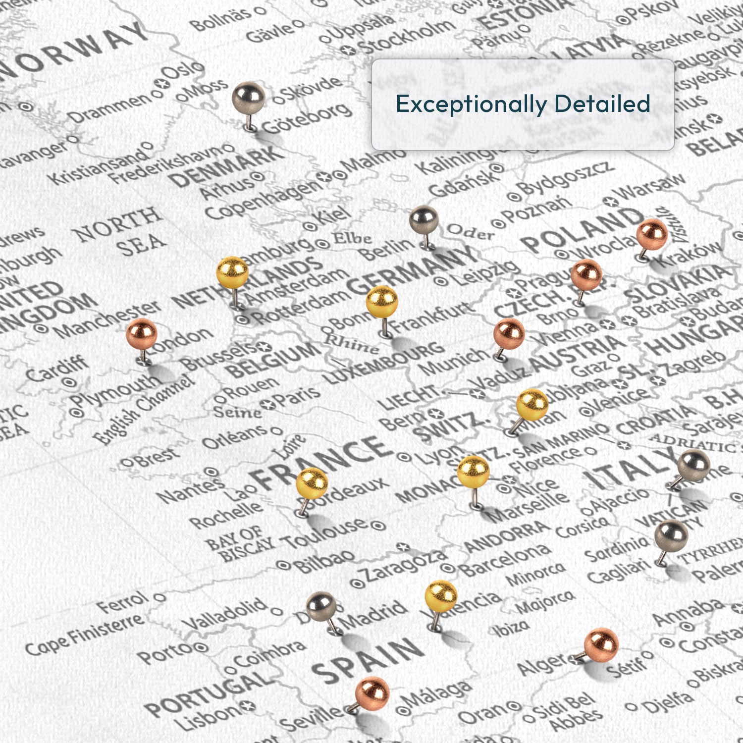 Our Adventures Around Europe Push Pin Map 3