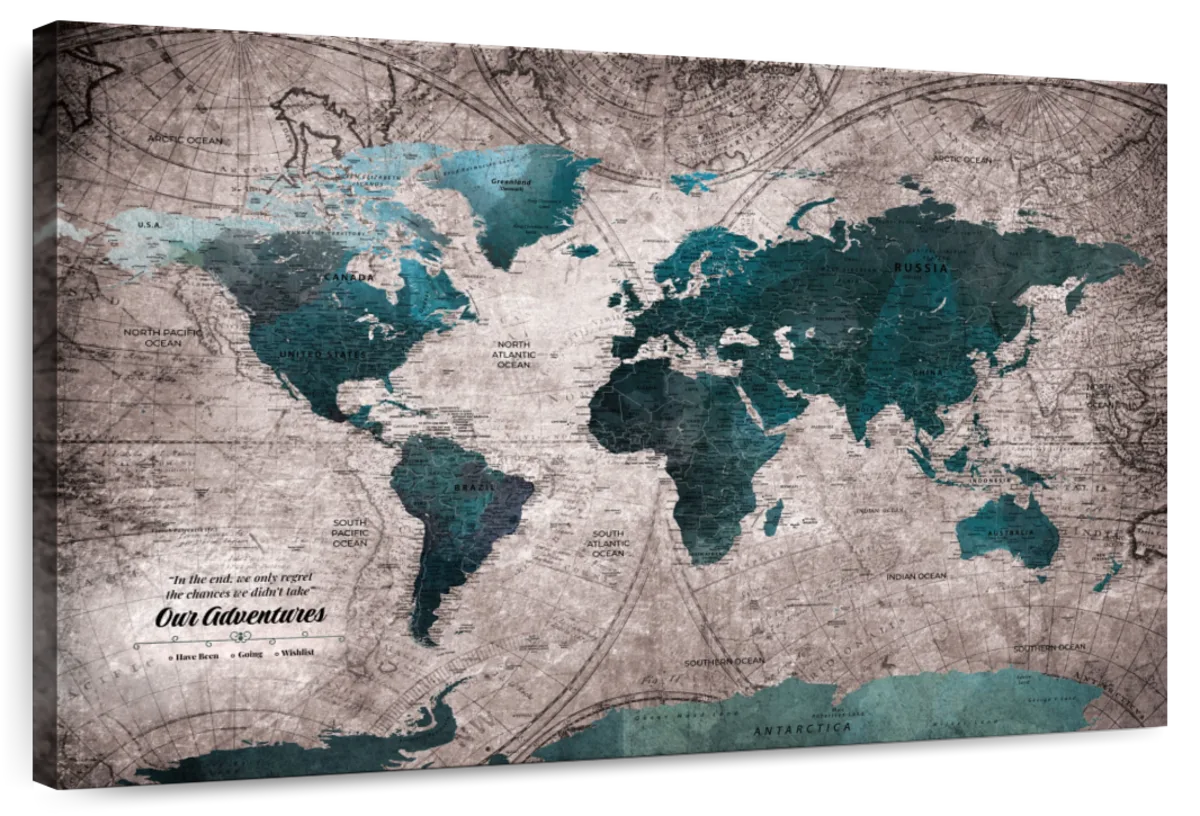 Our Adventures Begin Push Pin World Map 1
