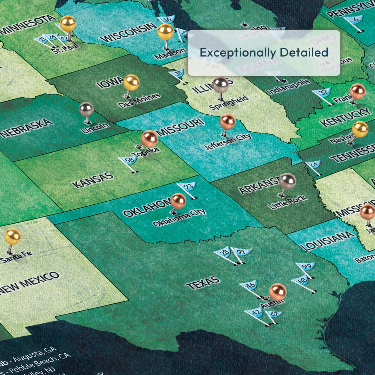 Our Golf Quest Push Pin USA Map 4