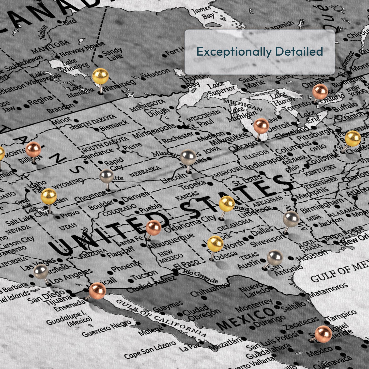 Our Greatest Adventures Push Pin World Map 3