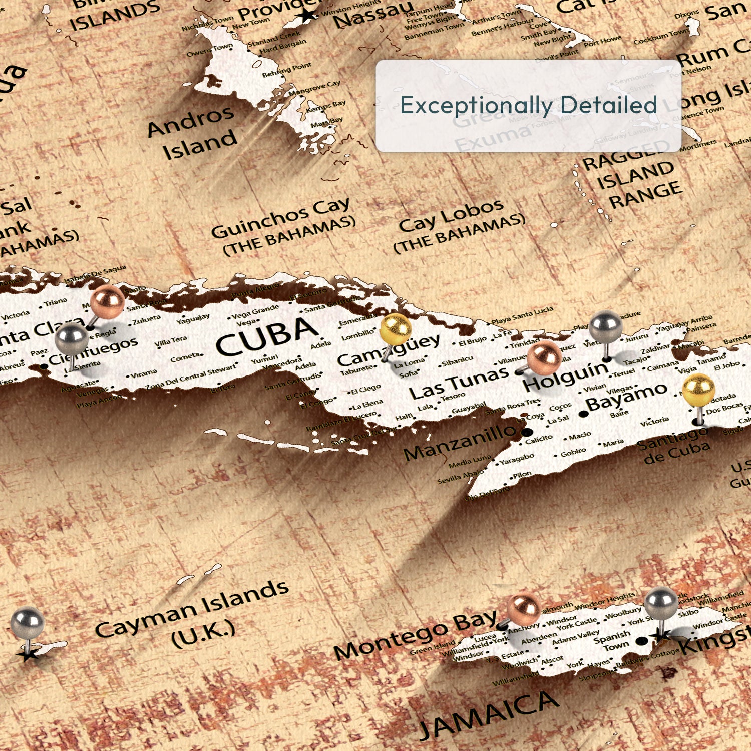 Our Island Adventures Caribbean Push Pin Map 3