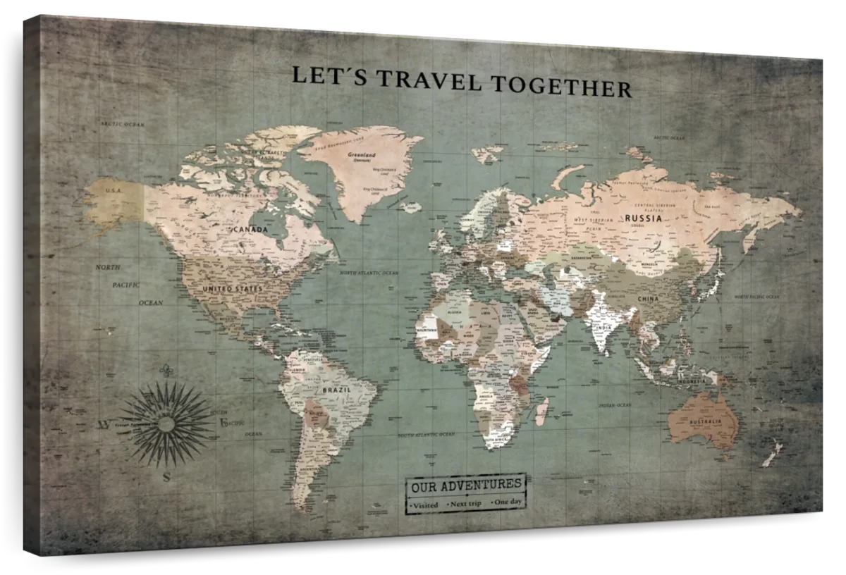 Our Journey Together Push Pin World Map 1