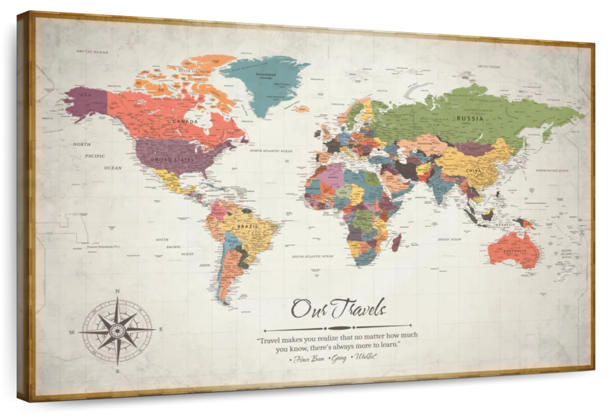 Our Travels Push Pin World Map 1