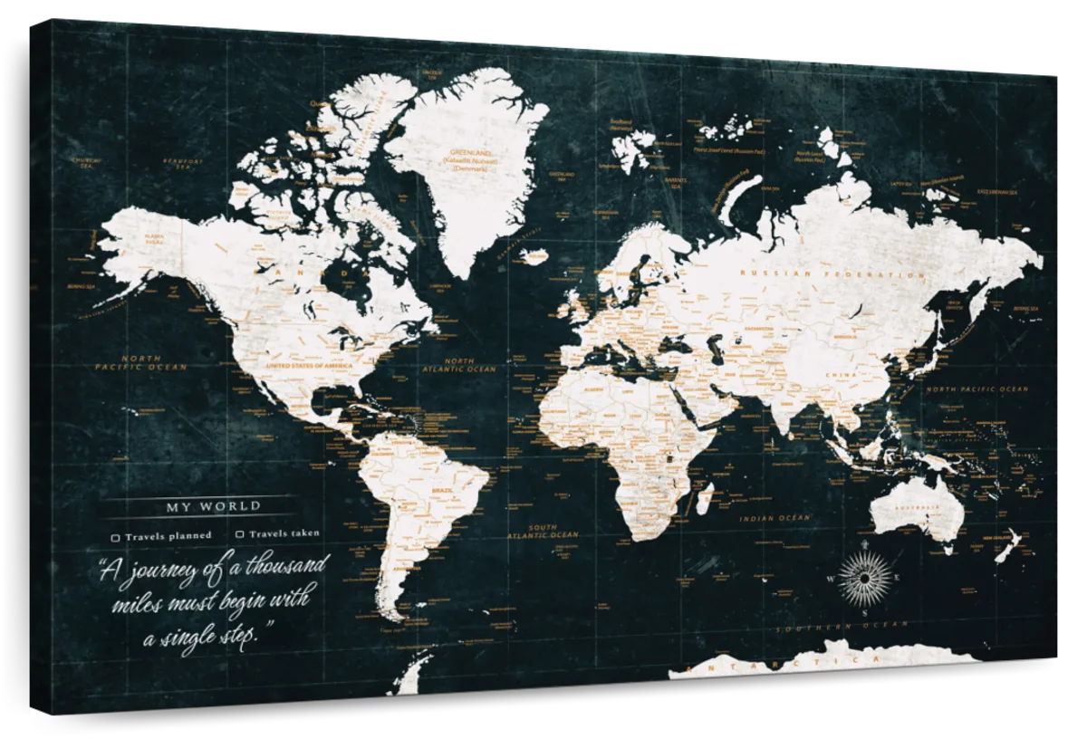 Personalized A Journey Starts Push Pin Map 1
