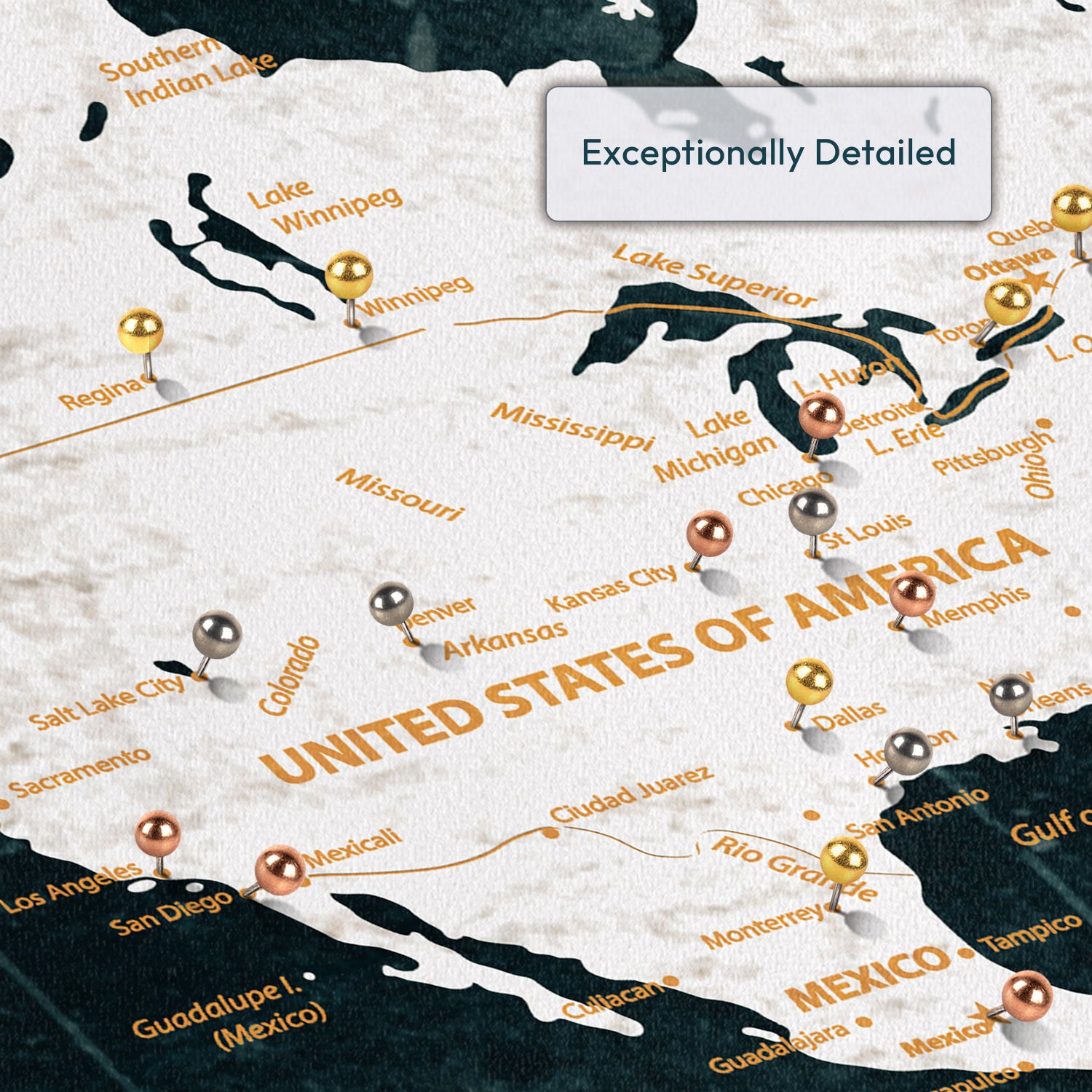 Personalized A Journey Starts Push Pin Map 3