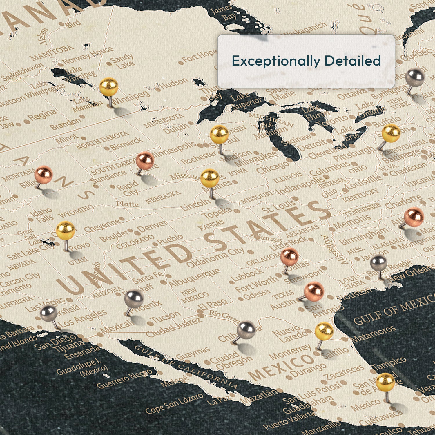 Personalized Adventure Awaits Forever Push Pin World Map 3