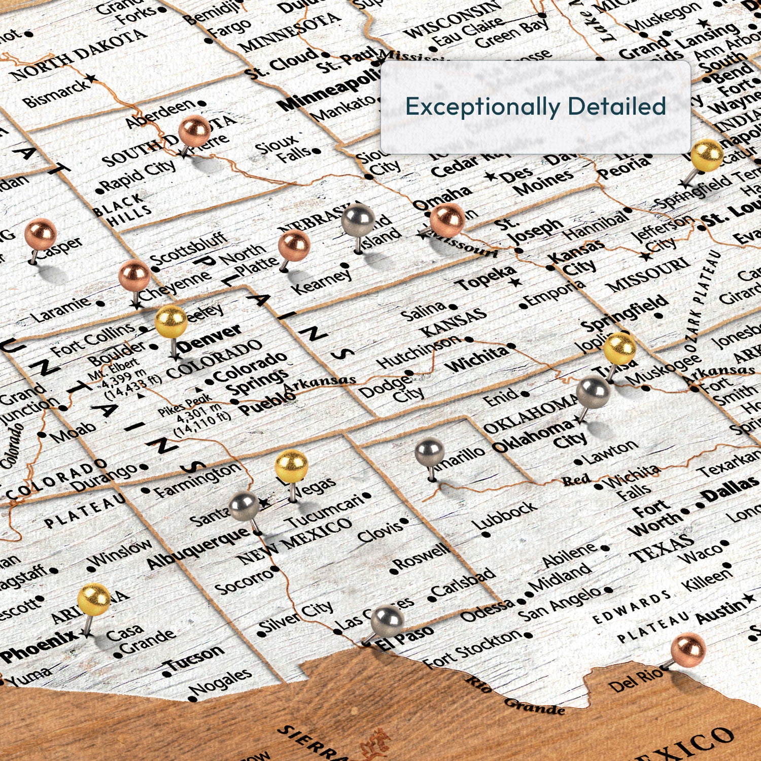 Personalized Adventure Awaits Push Pin USA Map 4