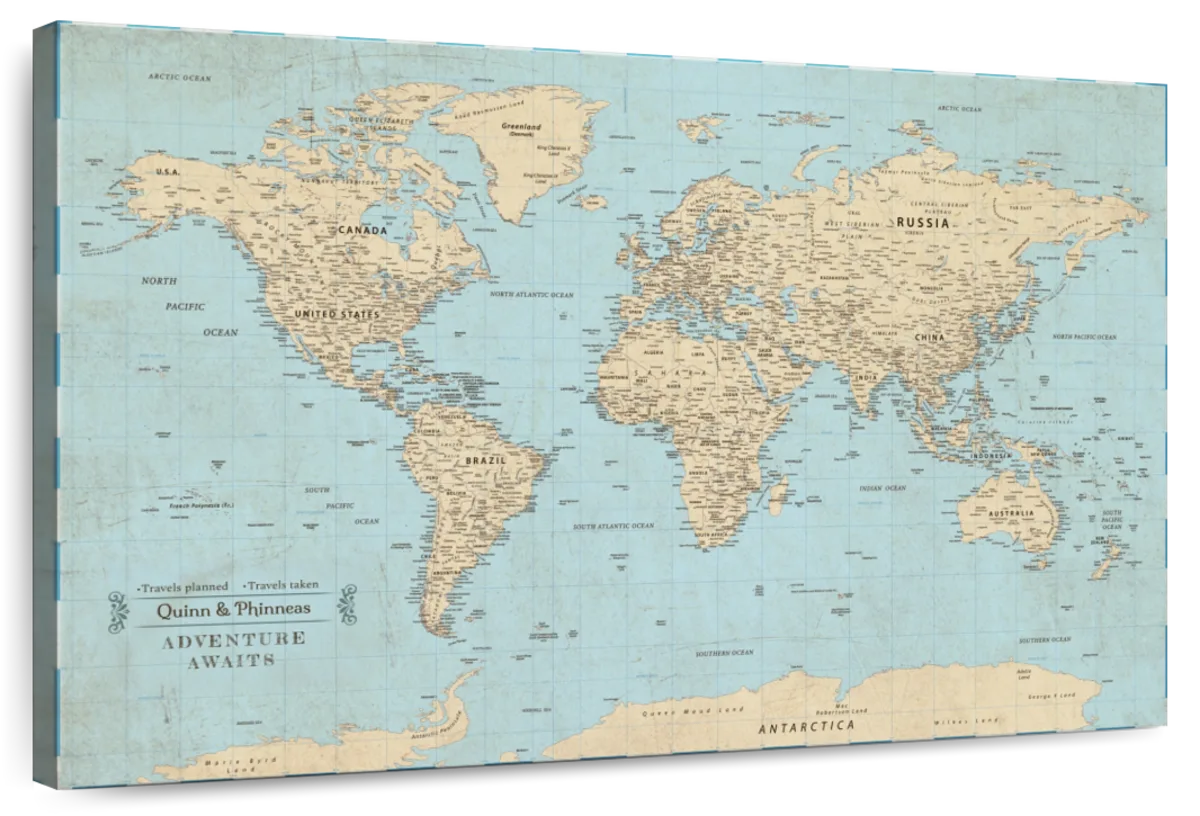 Personalized Adventure Awaits Push Pin World Map