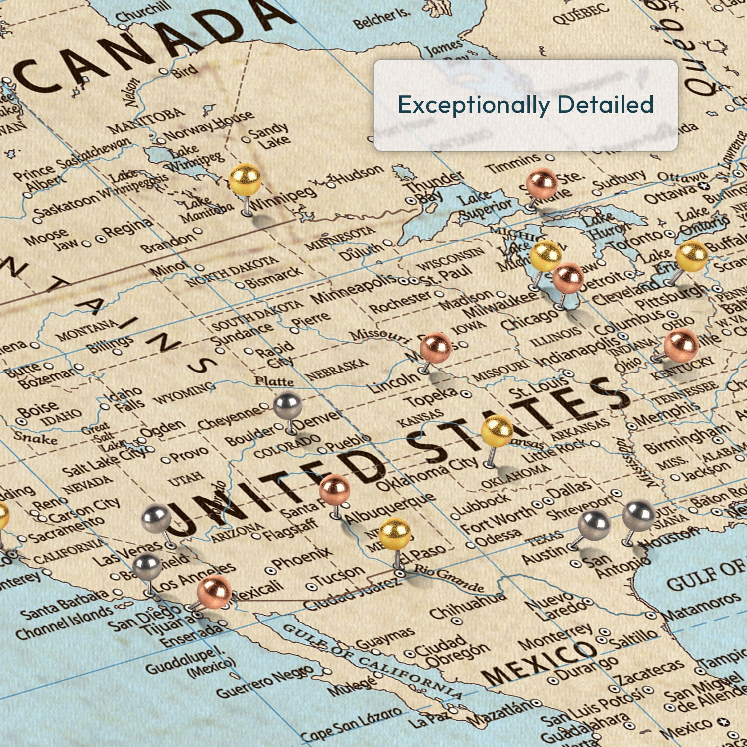 Personalized Adventure Awaits Push Pin World Map 4