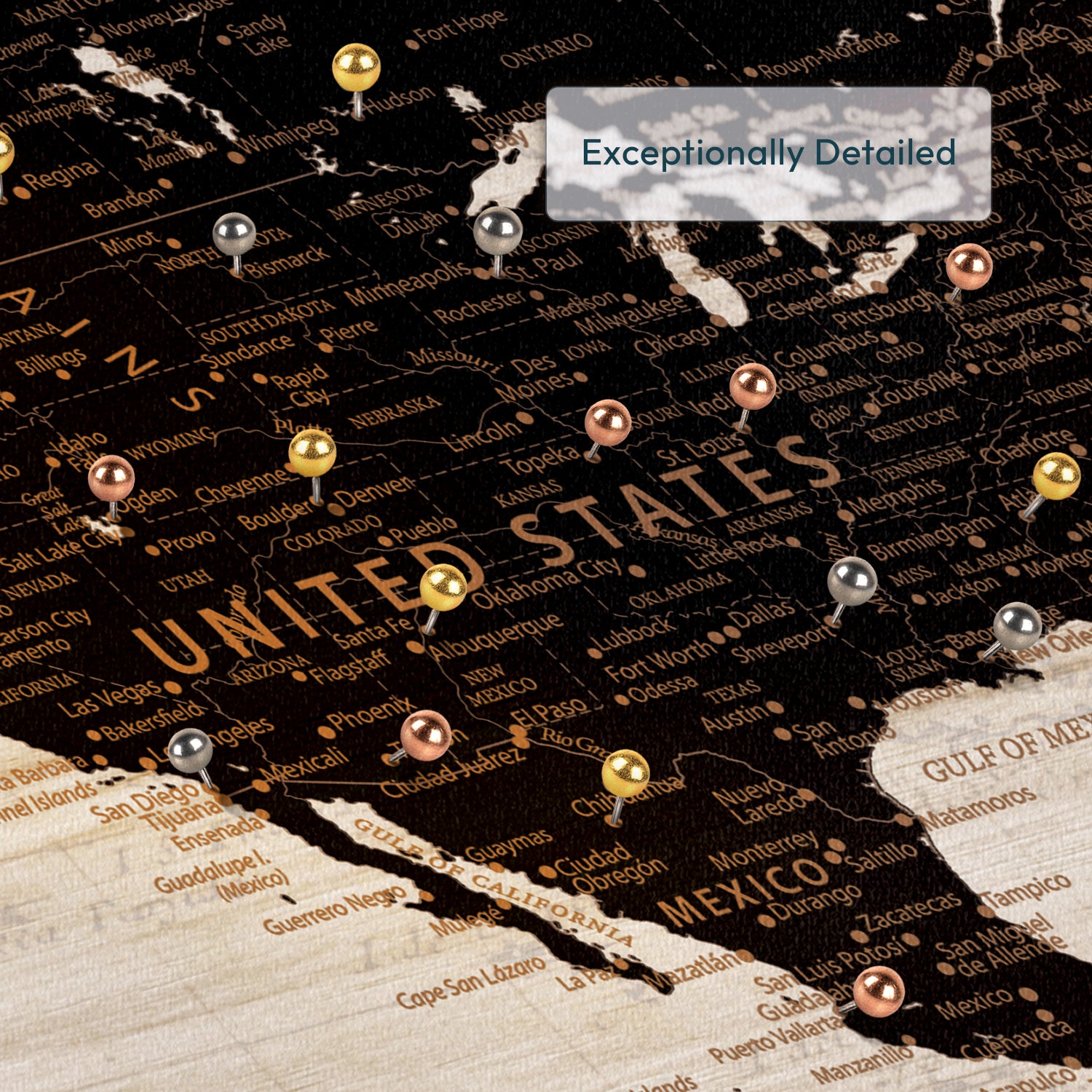 Personalized Adventure Story Push Pin World Map 3