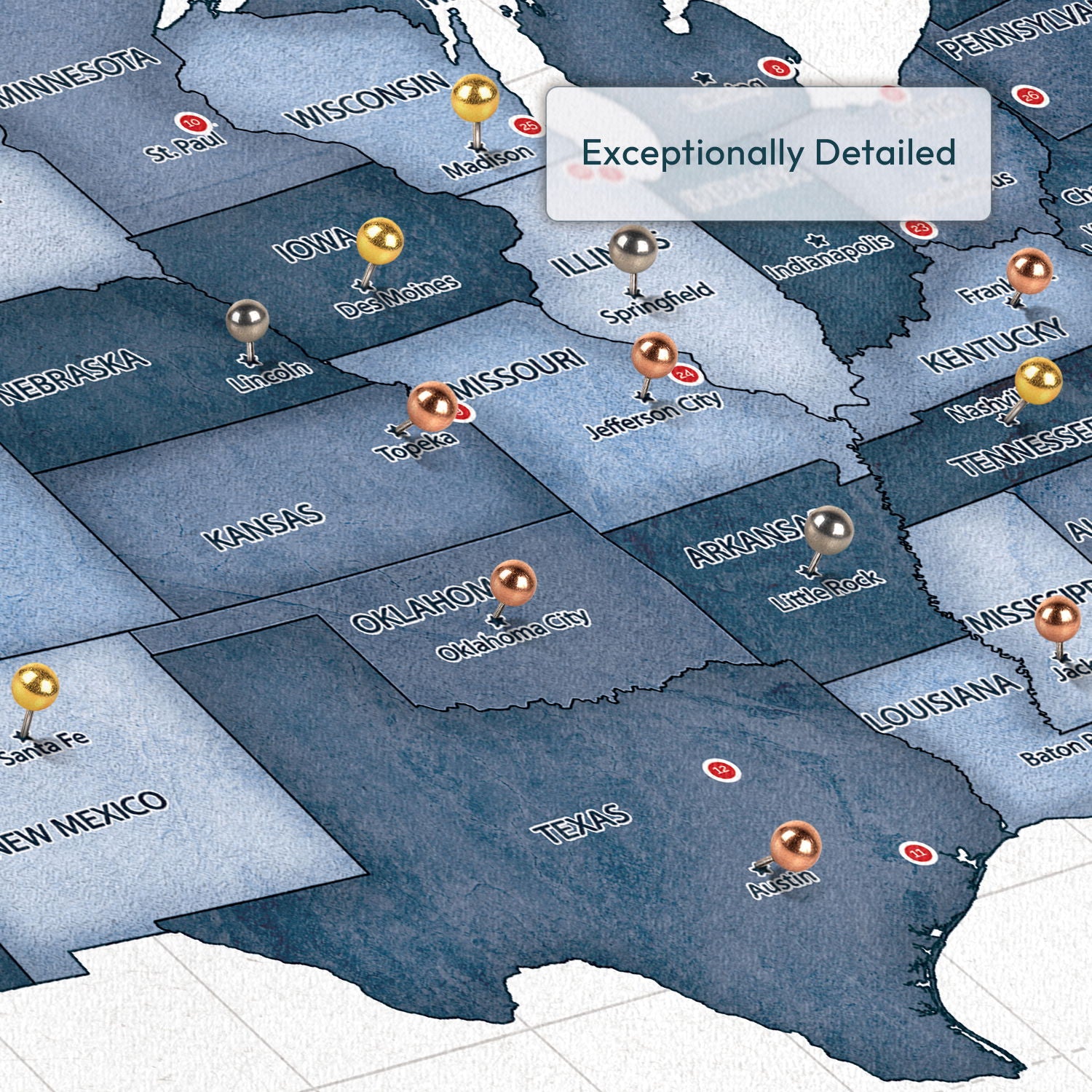Personalized Ballpark Quest Baseball Push Pin Map 4