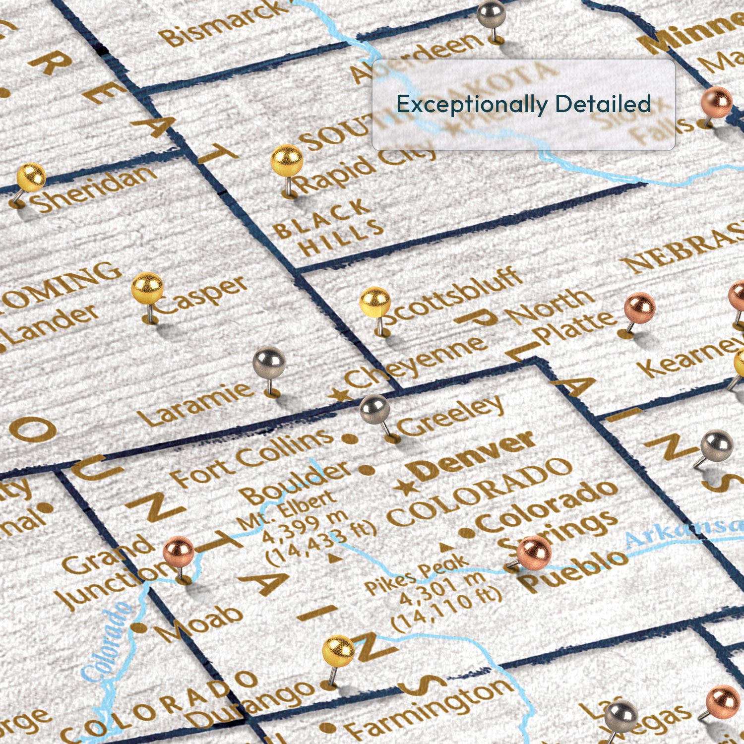 Personalized Beautiful Places Push Pin USA Map