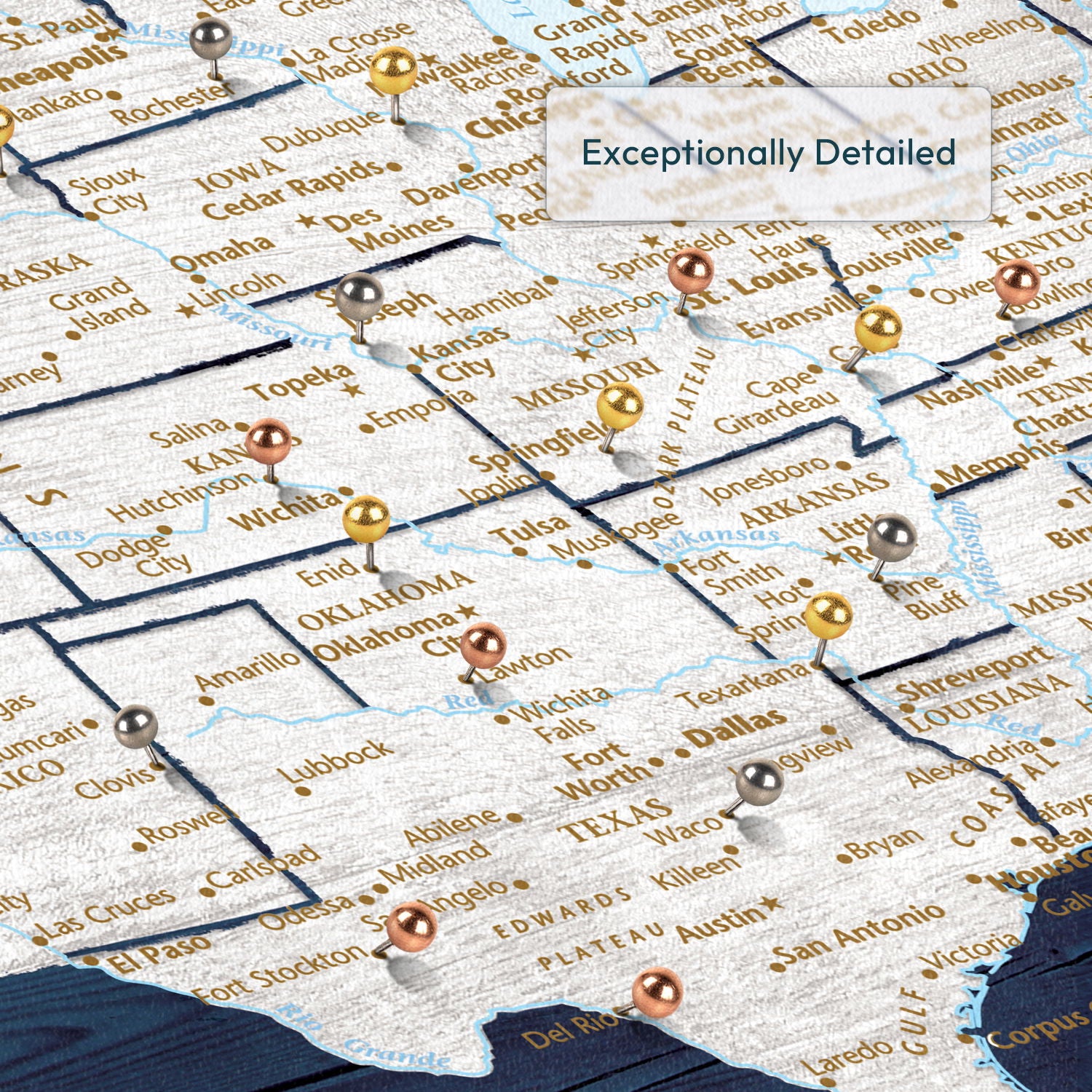 Personalized Beautiful Places Push Pin USA Map 4