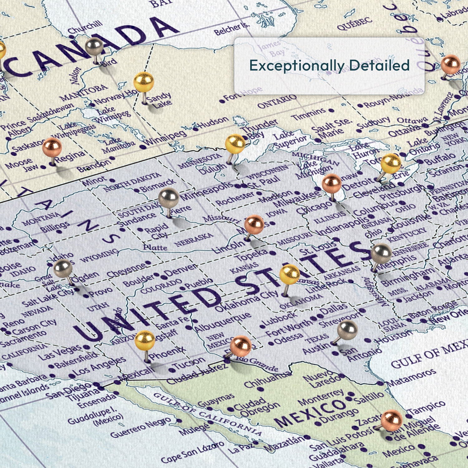 Personalized Beautiful Places Push Pin World Map 4