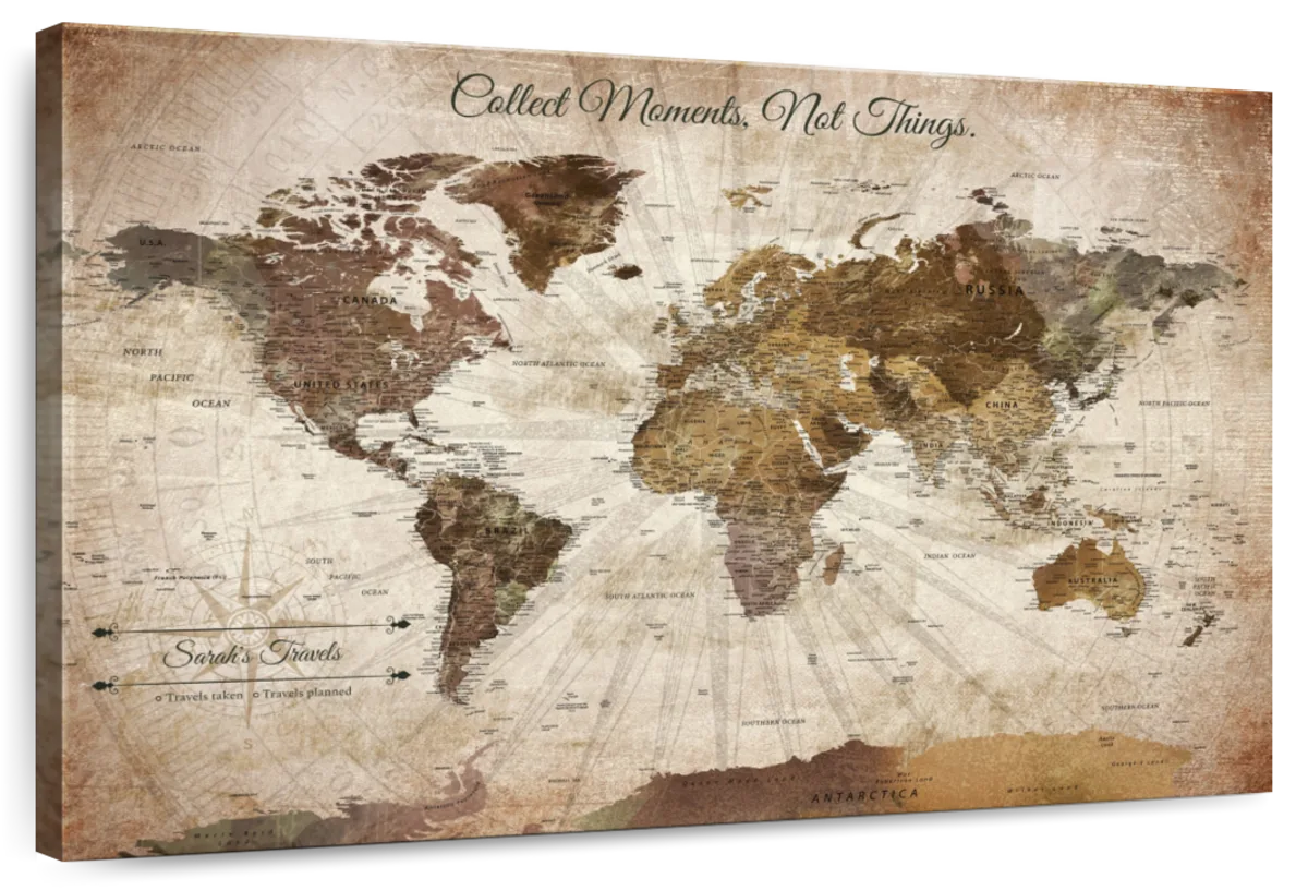 Personalized Collect Moments Push Pin World Map 1