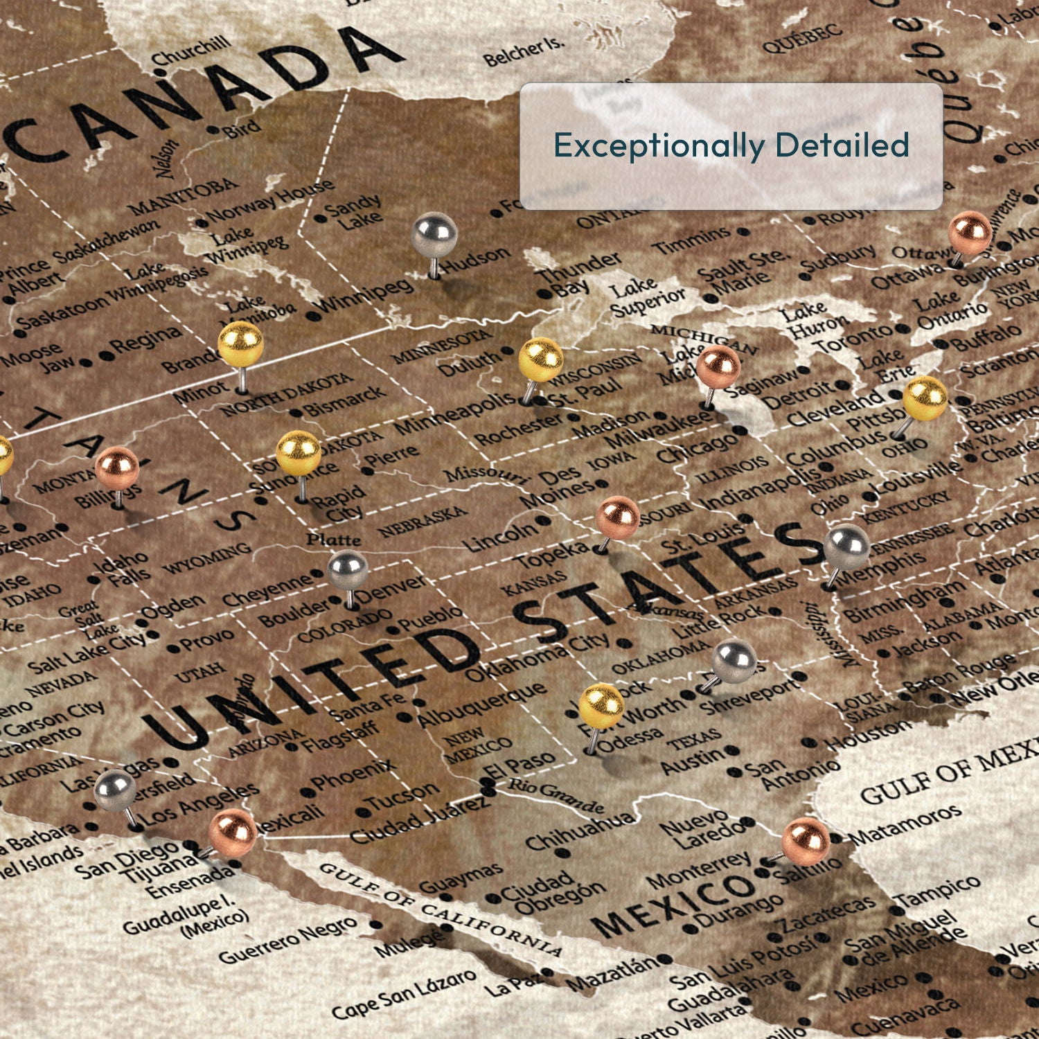 Personalized Collect Moments Push Pin World Map 4