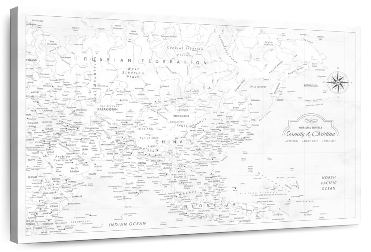 Personalized Discover Asia Push Pin Map 1