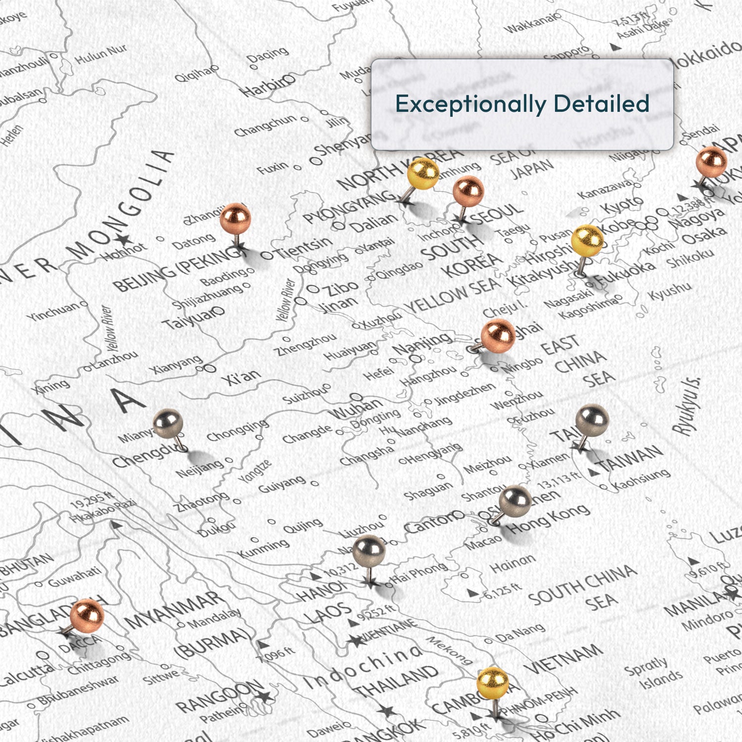 Personalized Discover Asia Push Pin Map 3