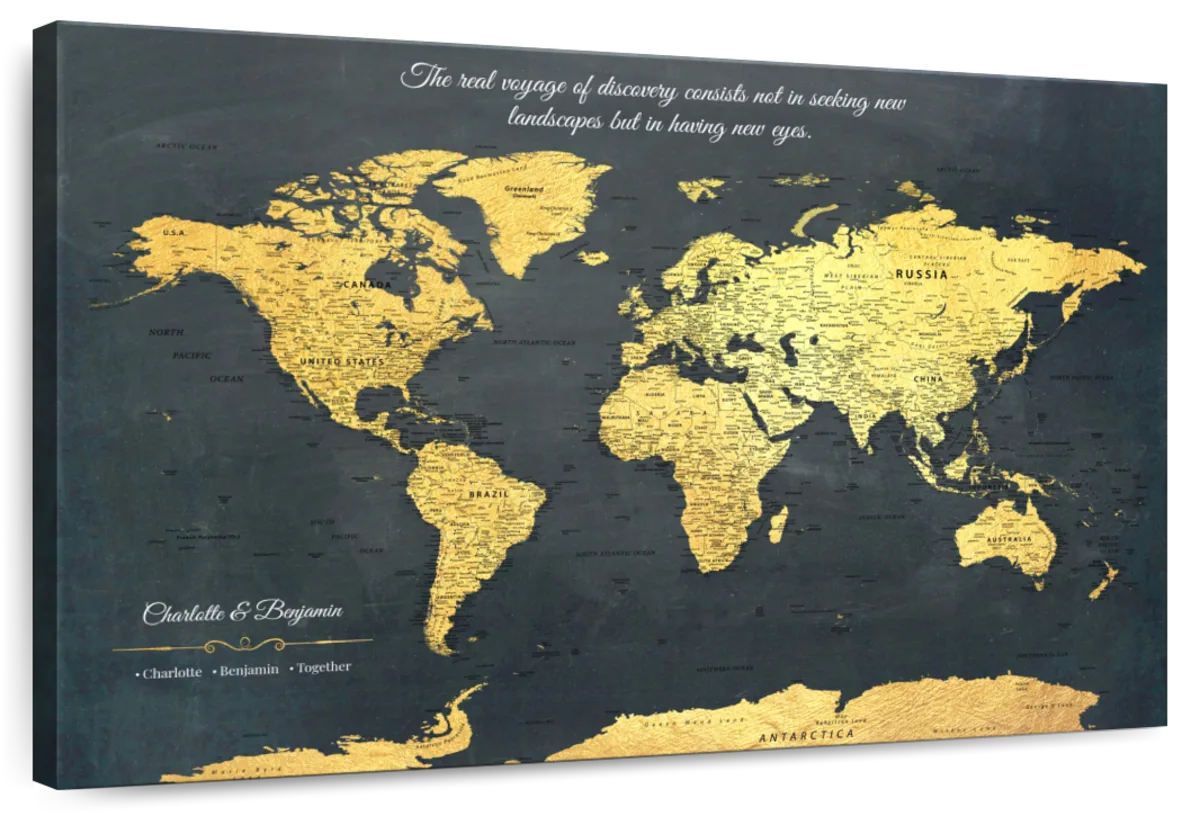 Personalized Endless World Push Pin Travel Map 1