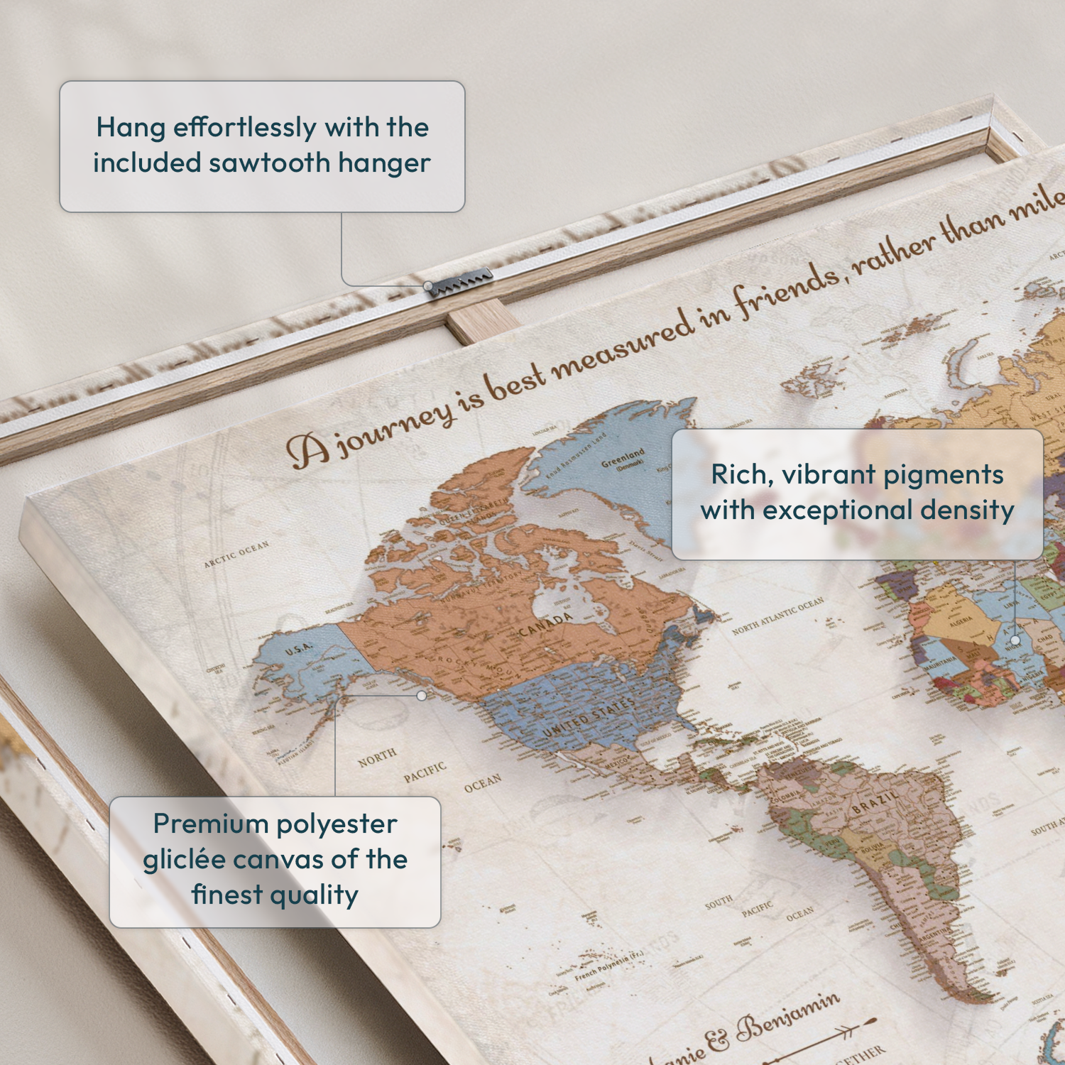 Personalized Explore Together Push Pin World Map 6