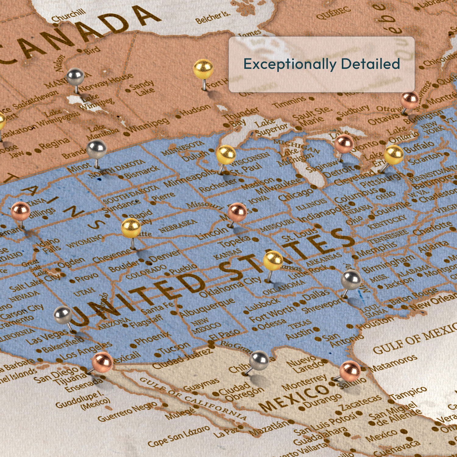 Personalized Explore Together Push Pin World Map 4