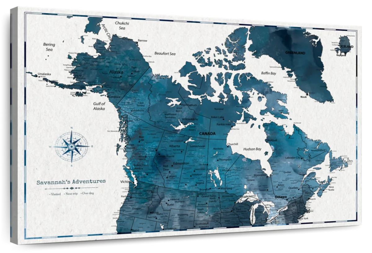 Personalized Exploring Canada Push Pin Map 1