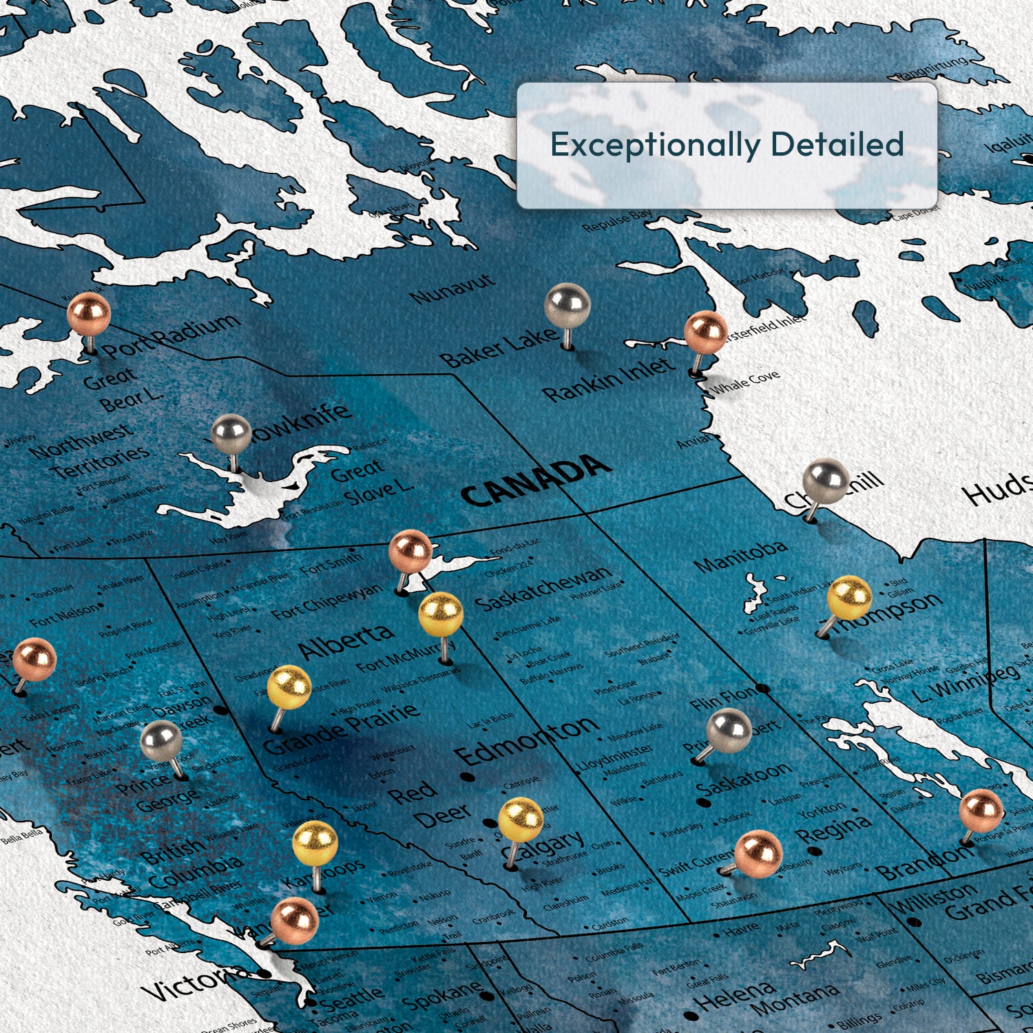 Personalized Exploring Canada Push Pin Map 3