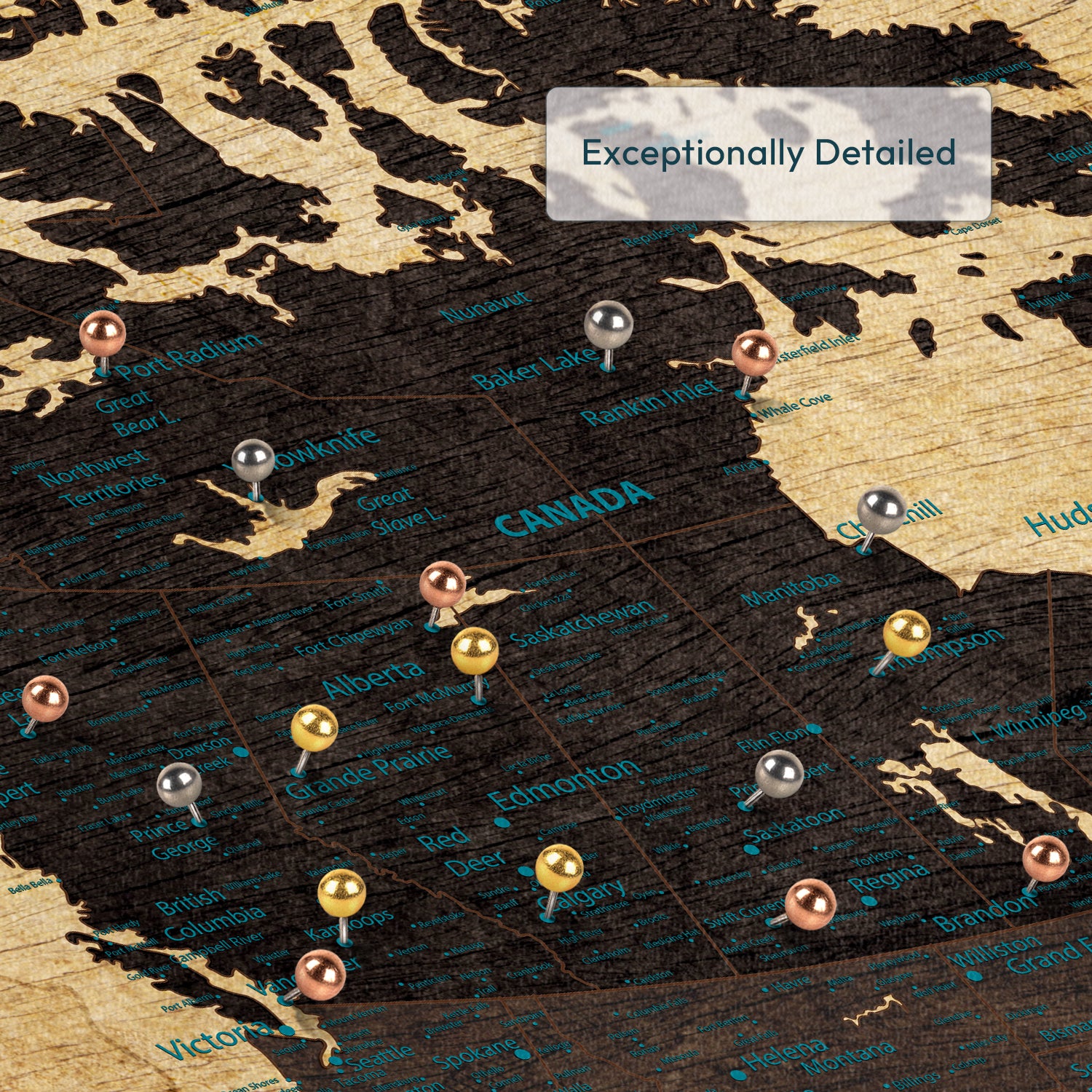 Personalized Family Adventures Canada Push Pin Map 3
