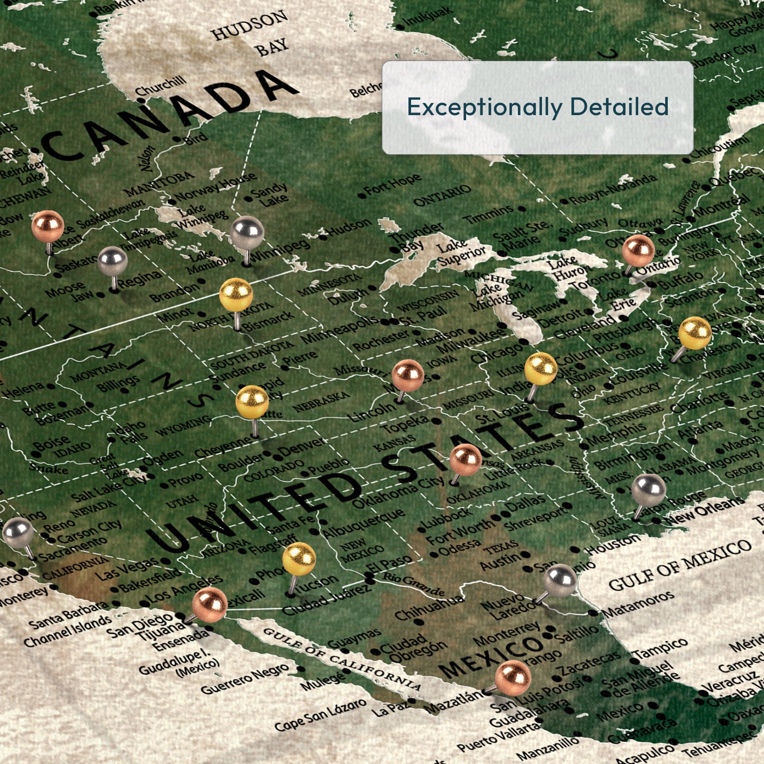 Personalized Go Someplaces Push Pin World Map 3