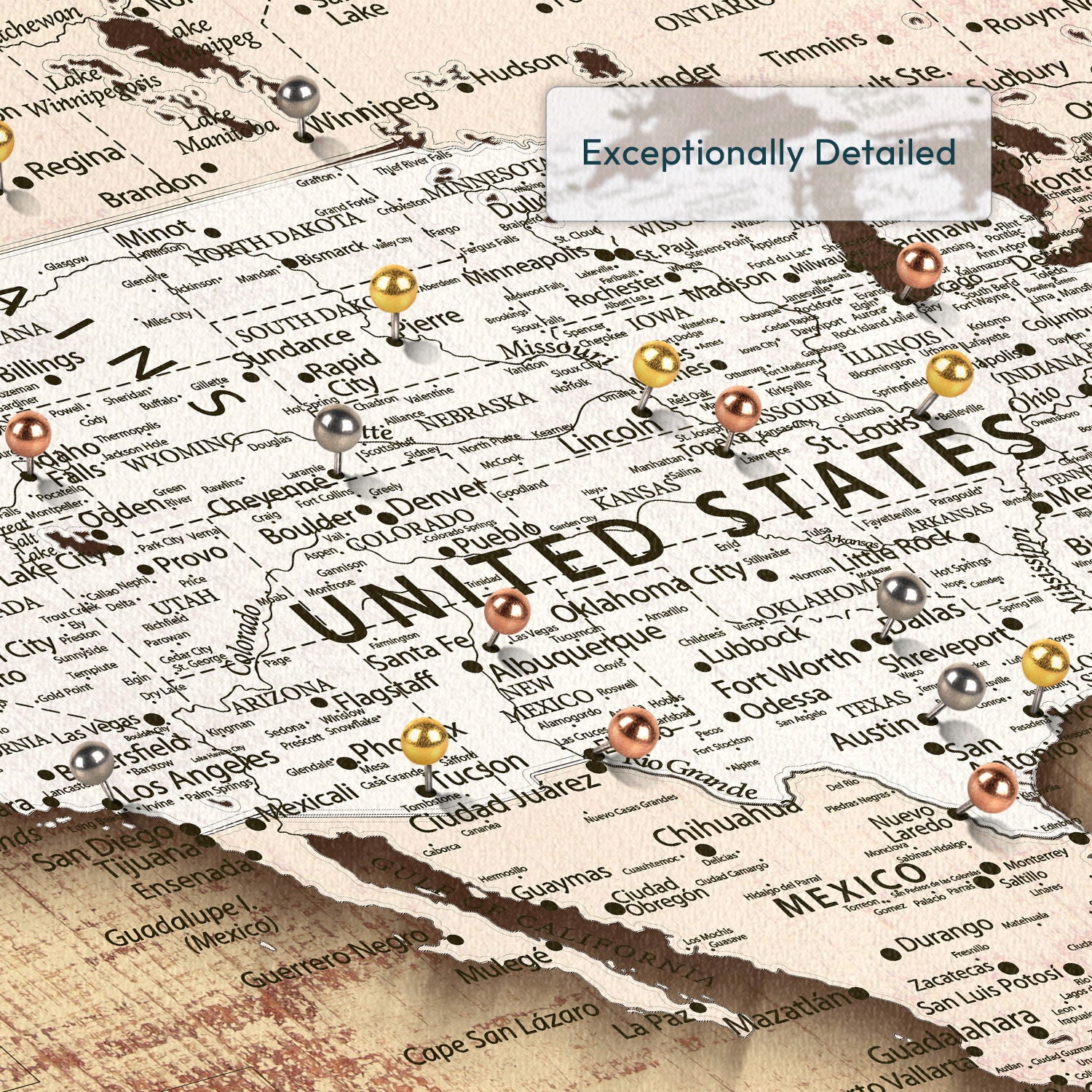 Personalized Heritage Trails Push Pin USA Map 4