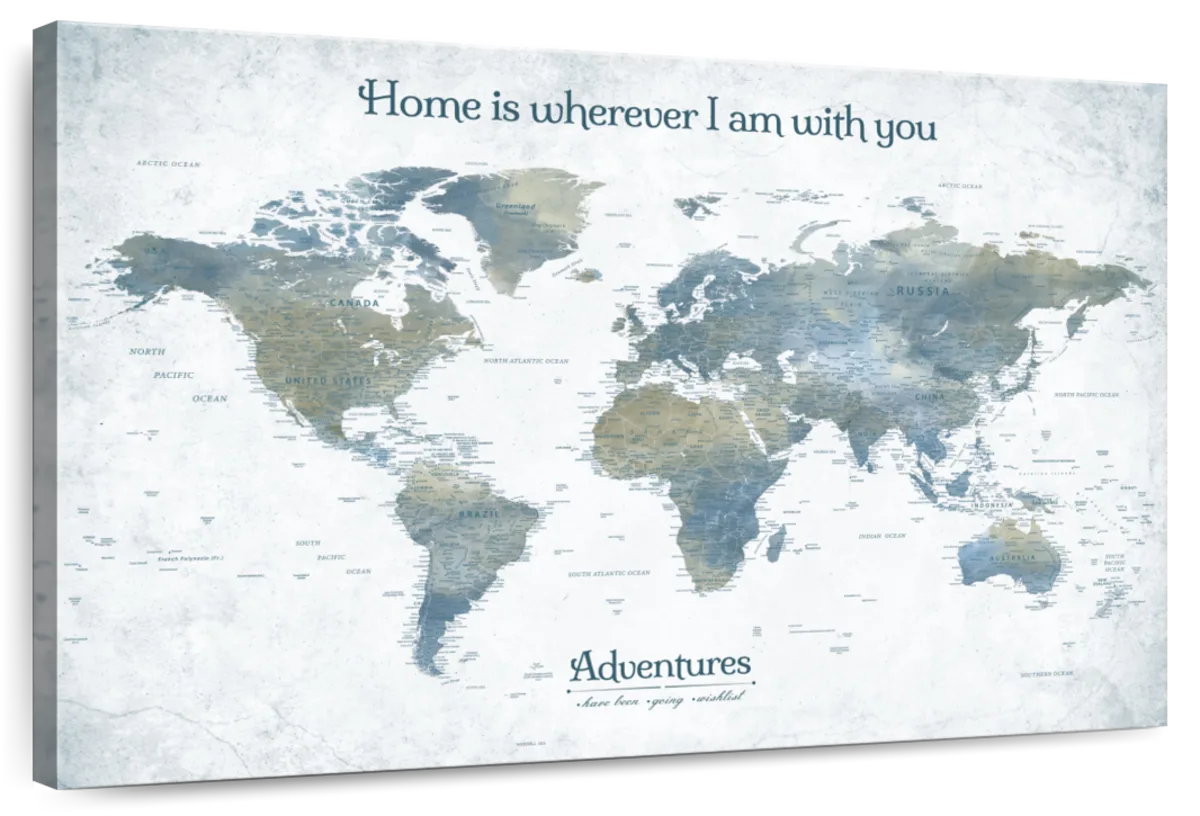 Personalized Home With You Push Pin World Map 1