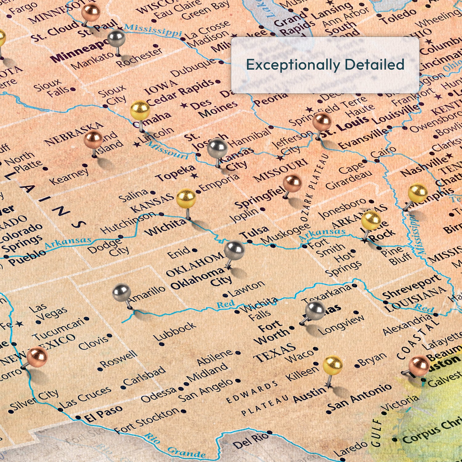 Personalized I'm With You Push Pin USA Map 7