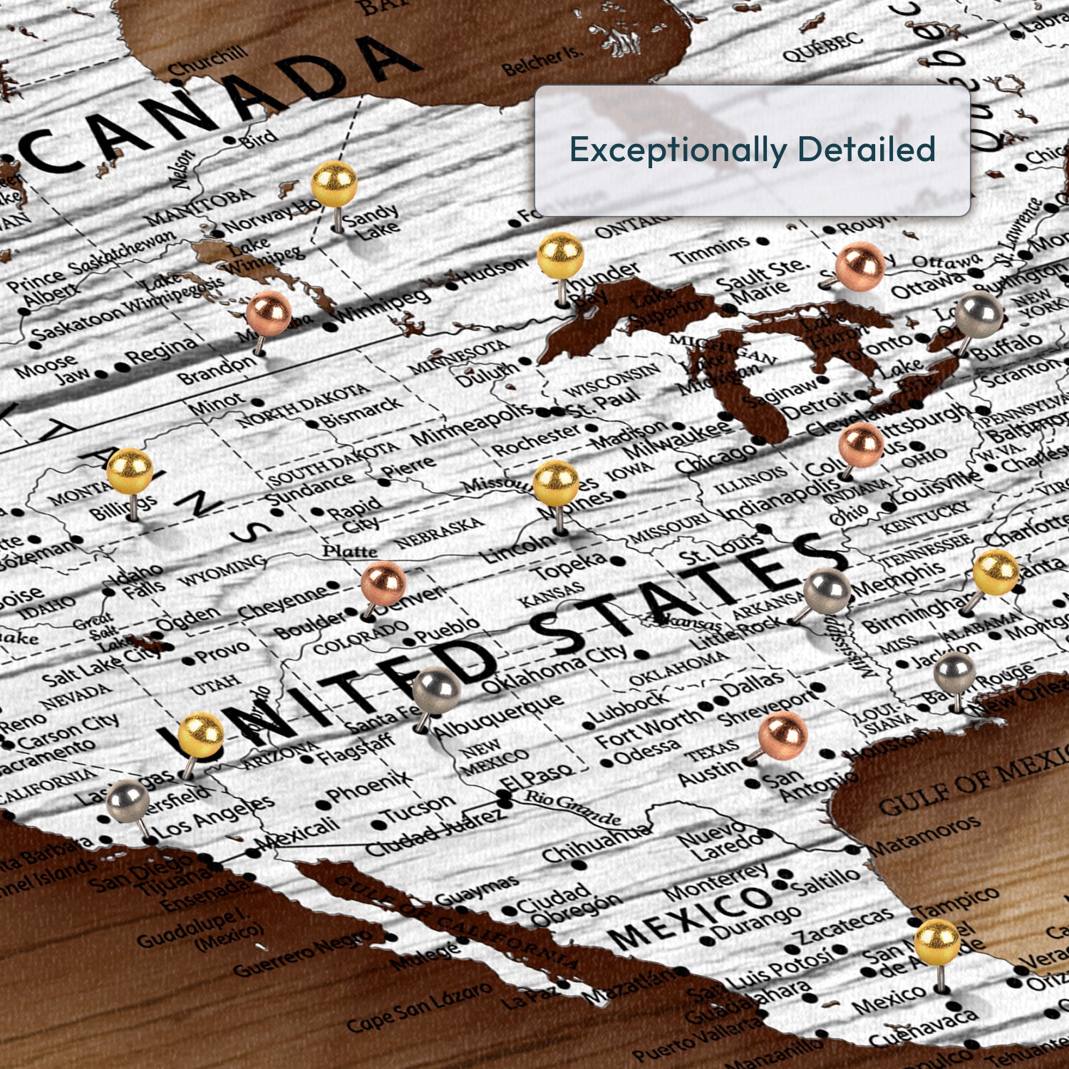 Personalized Journeys Forward Push Pin World Map 3