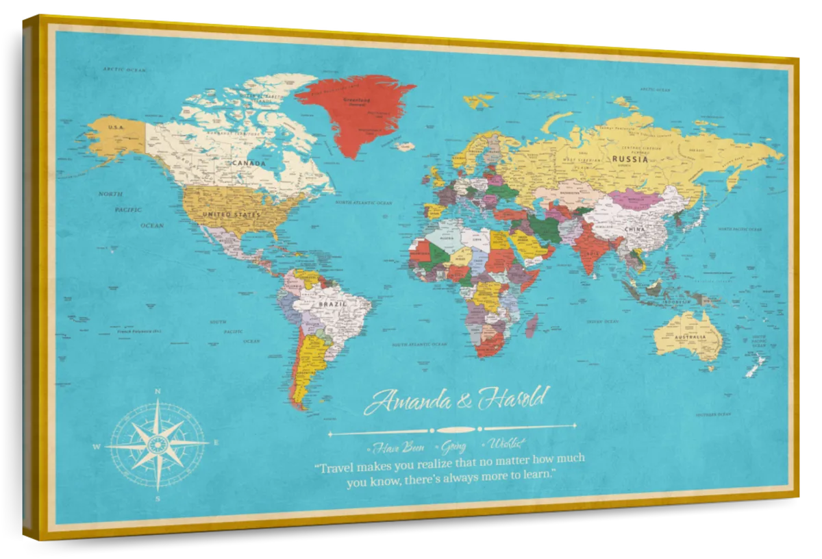 Personalized Learn And Explore Push Pin World Map 1