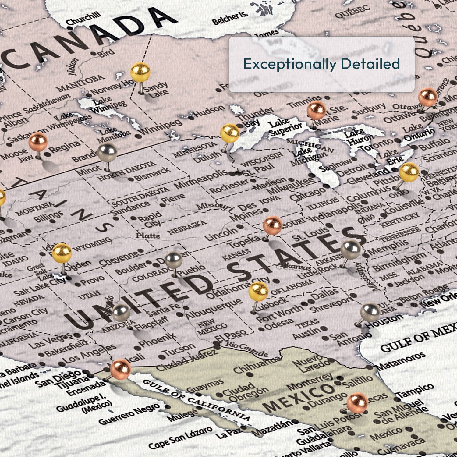 Personalized Leave a Trail Push Pin World Map 4