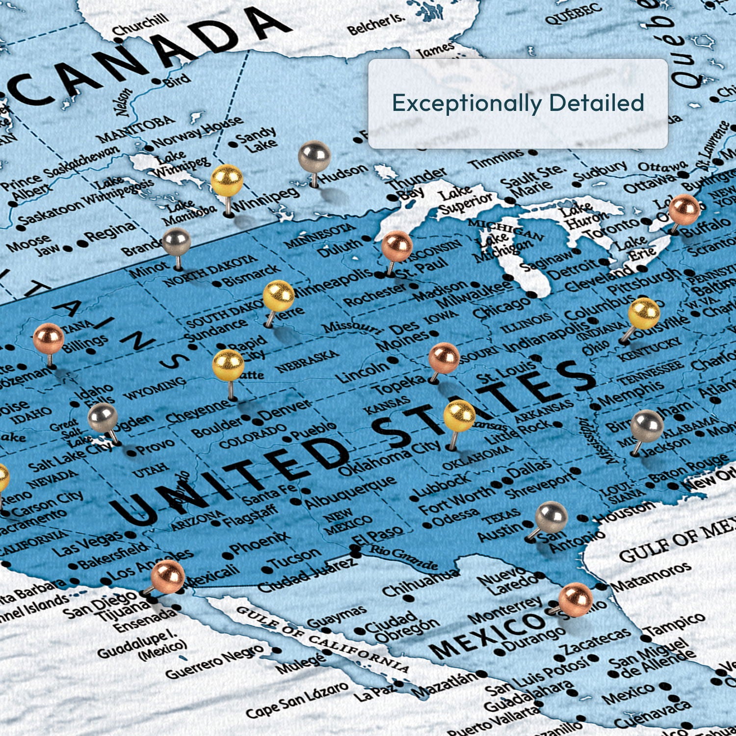 Personalized Lets Leave A Trail Push Pin World Map 4