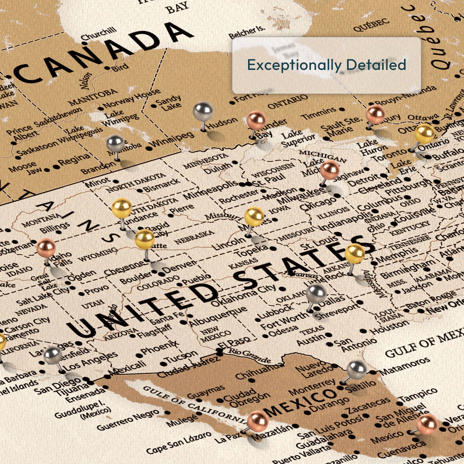 Personalized Lets Travel The World Push Pin Map 4