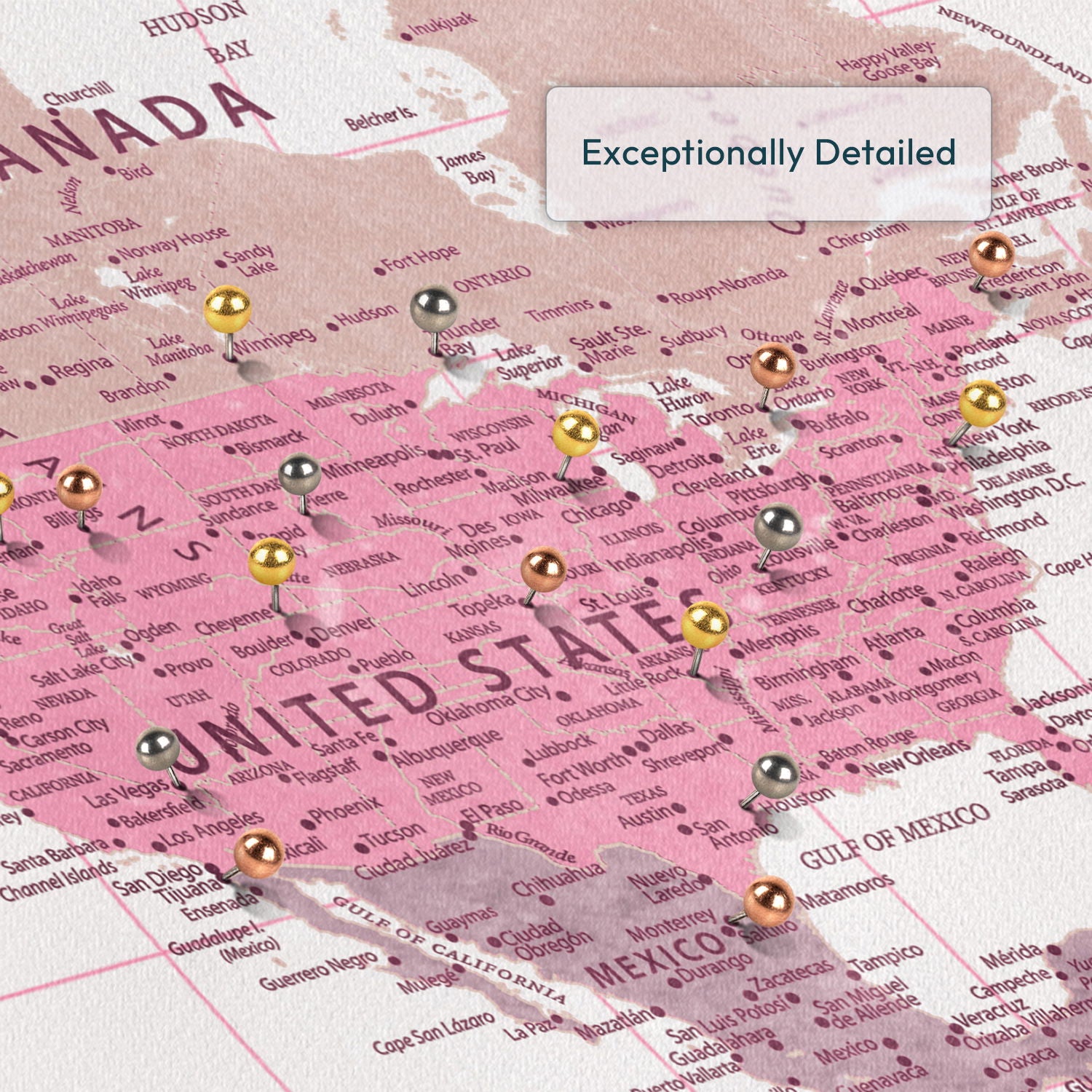 Personalized Lets Travel Togather Push Pin World Map 4