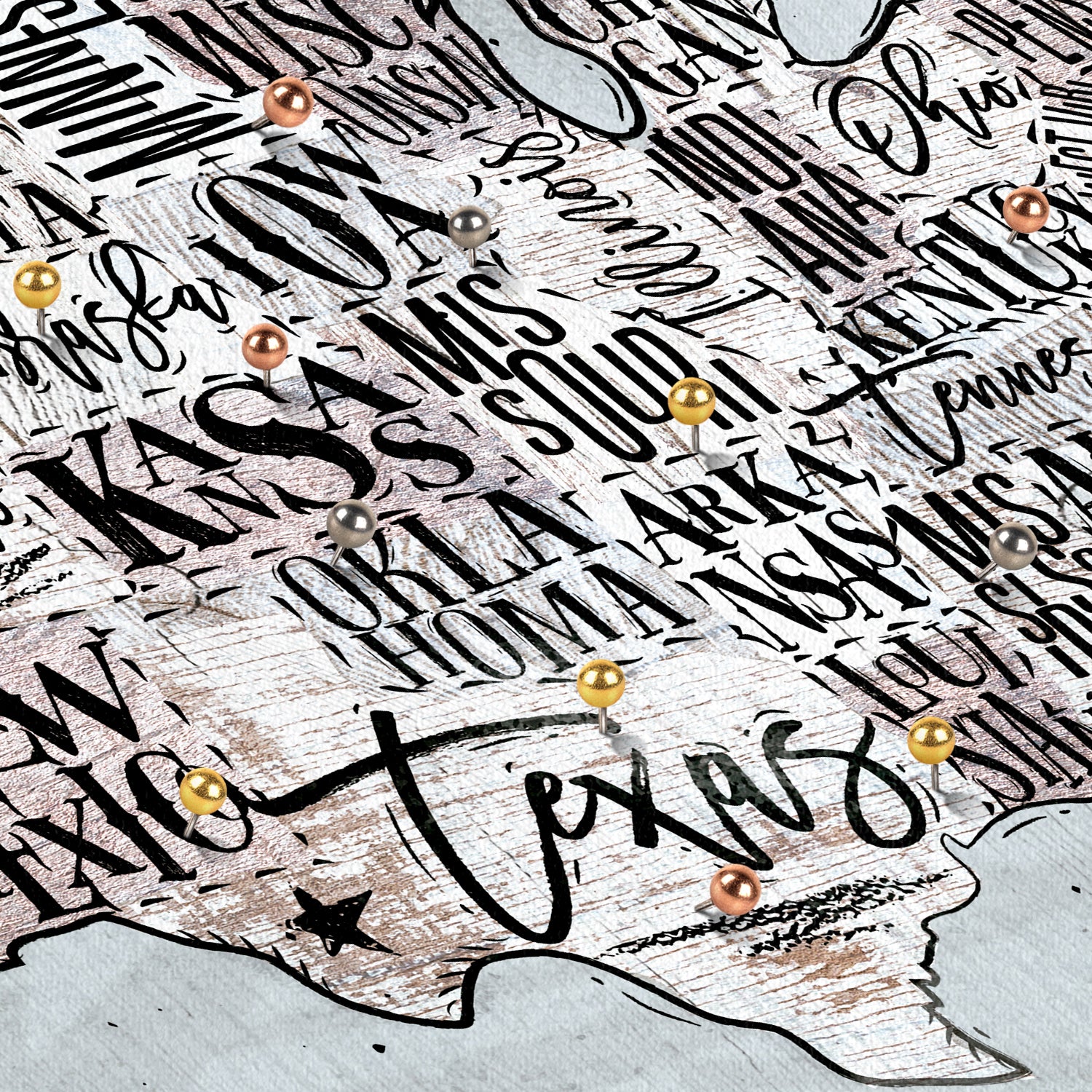 Personalized Life Is A Journey Push Pin USA Map 3