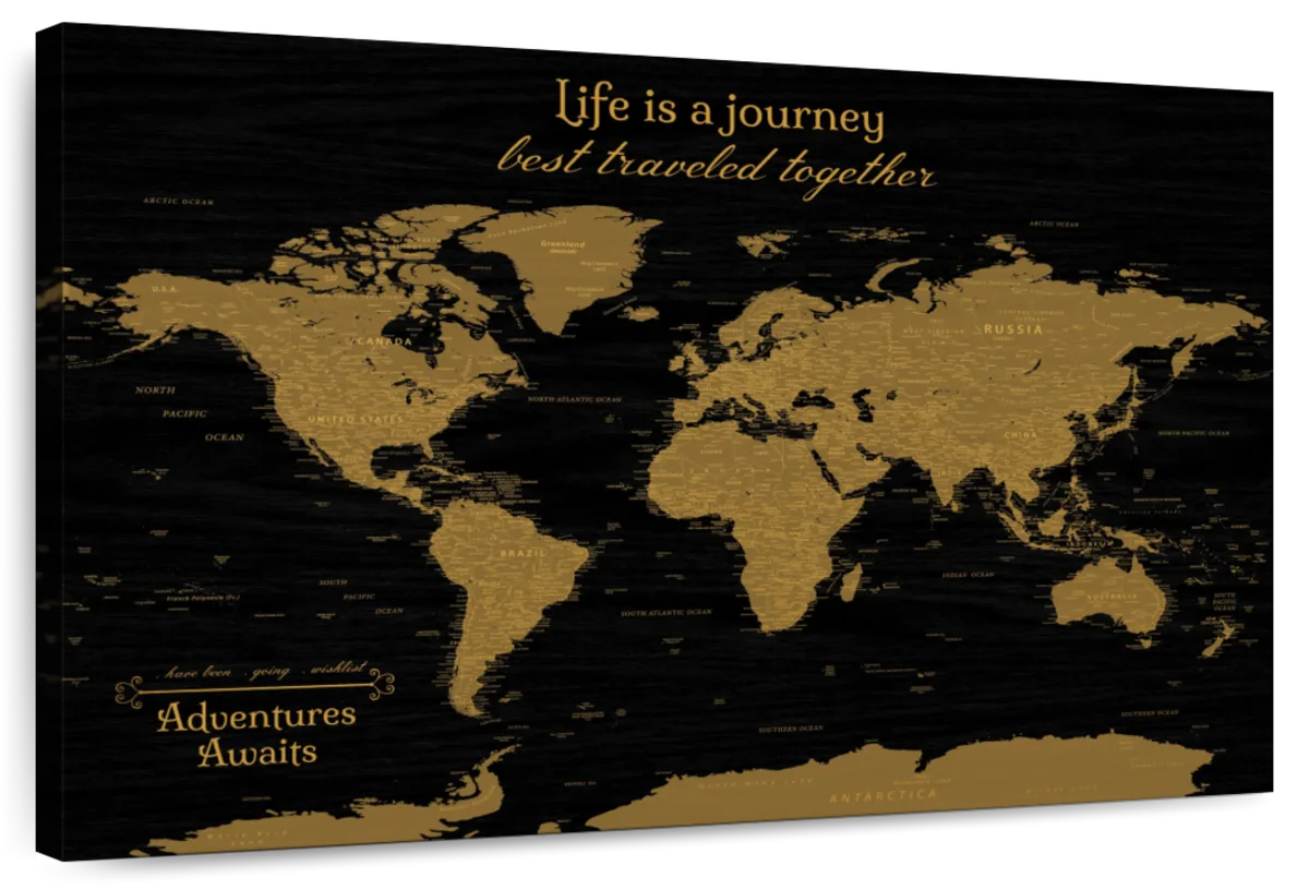 Personalized Life Journeys Push Pin World Map 1