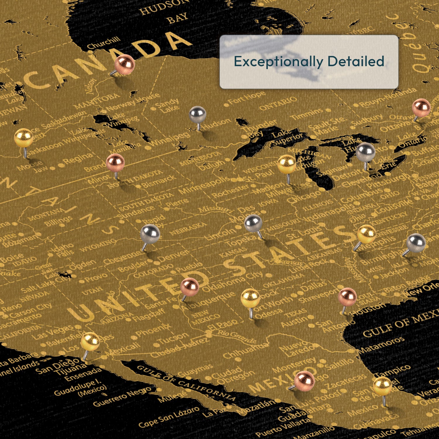 Personalized Life Journeys Push Pin World Map 3