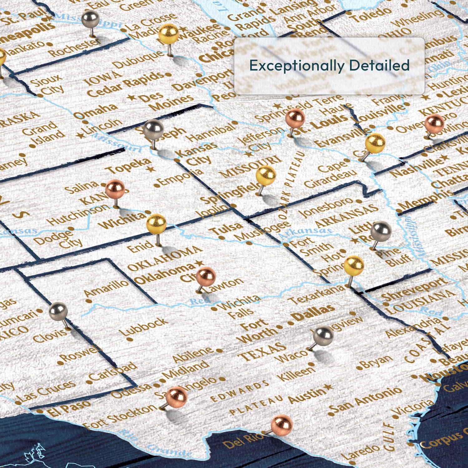 Personalized Lost in Beautiful Places Push Pin USA Map 4