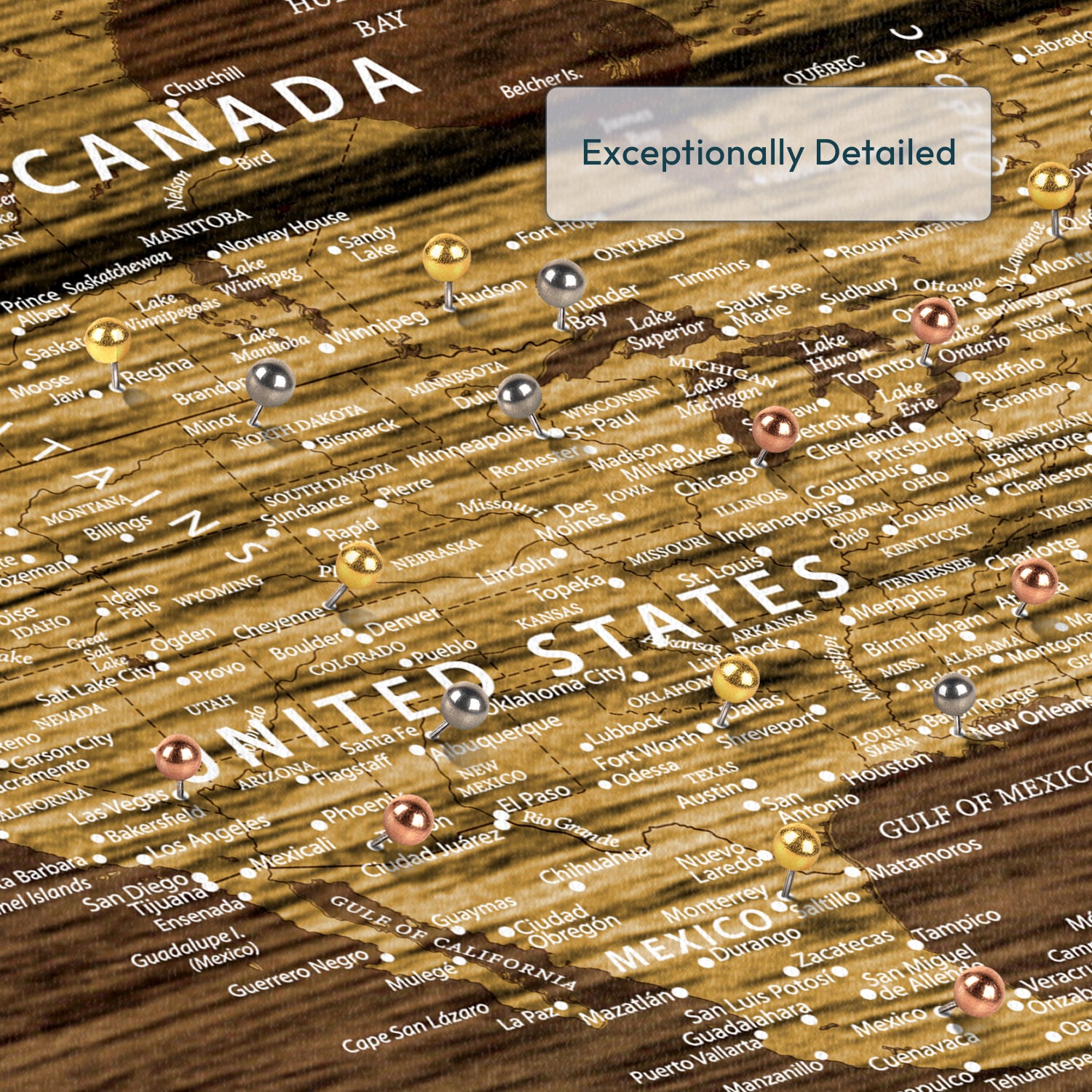 Personalized Love Adventures Push Pin World Map 3