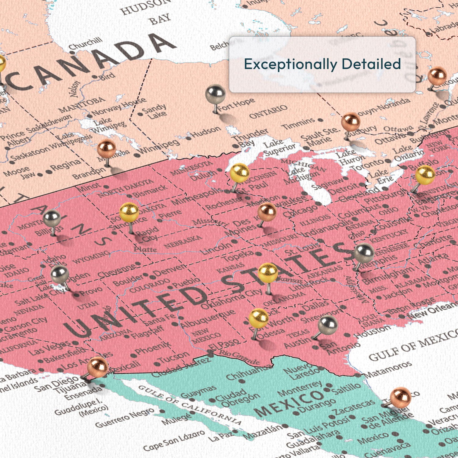 Personalized Love Voyage Push Pin World Map 4