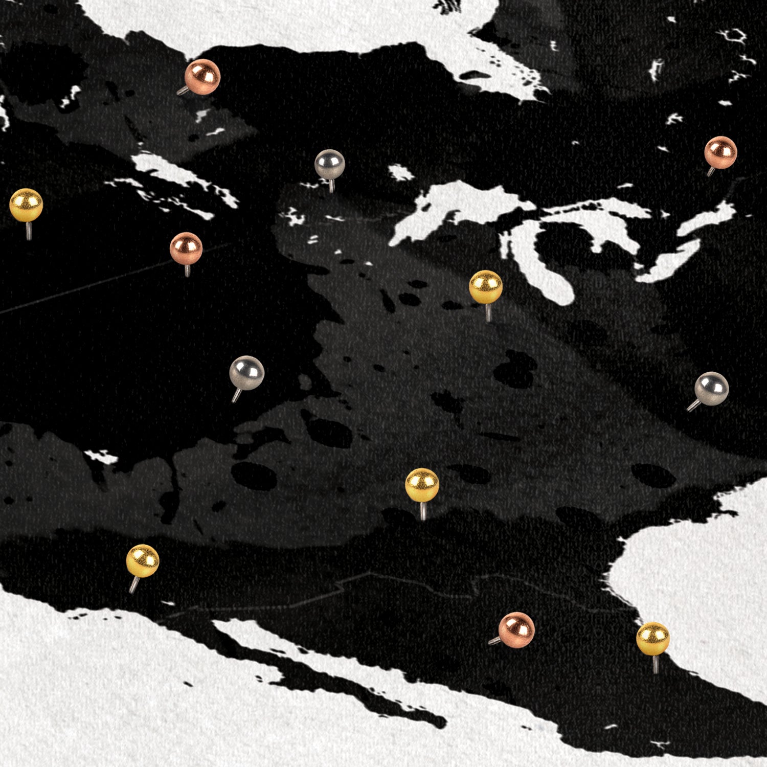Personalized Meaningful Travels Push Pin World Map 3