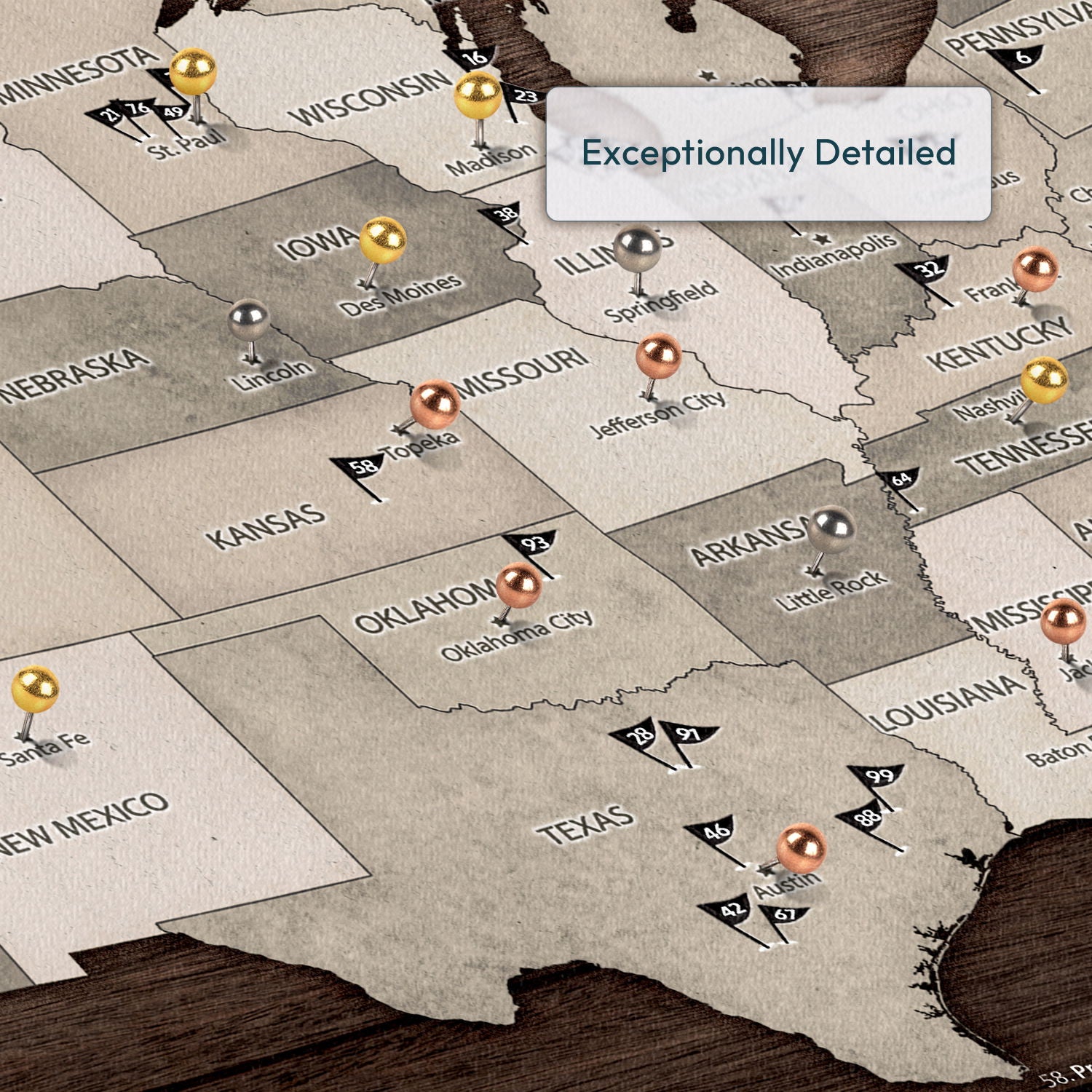 Personalized My Golf Quest Push Pin USA Map 4