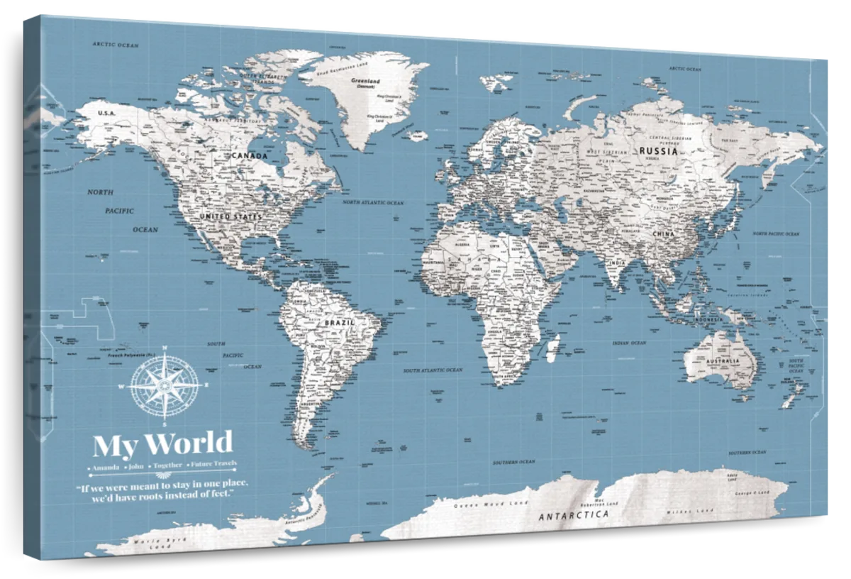 Personalized My World Memories Push Pin Travel Map 1
