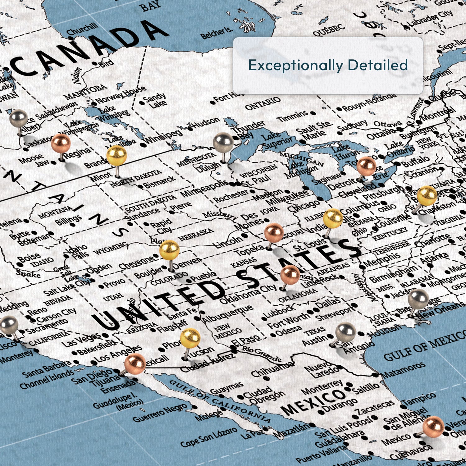 Personalized My World Memories Push Pin Travel Map 3